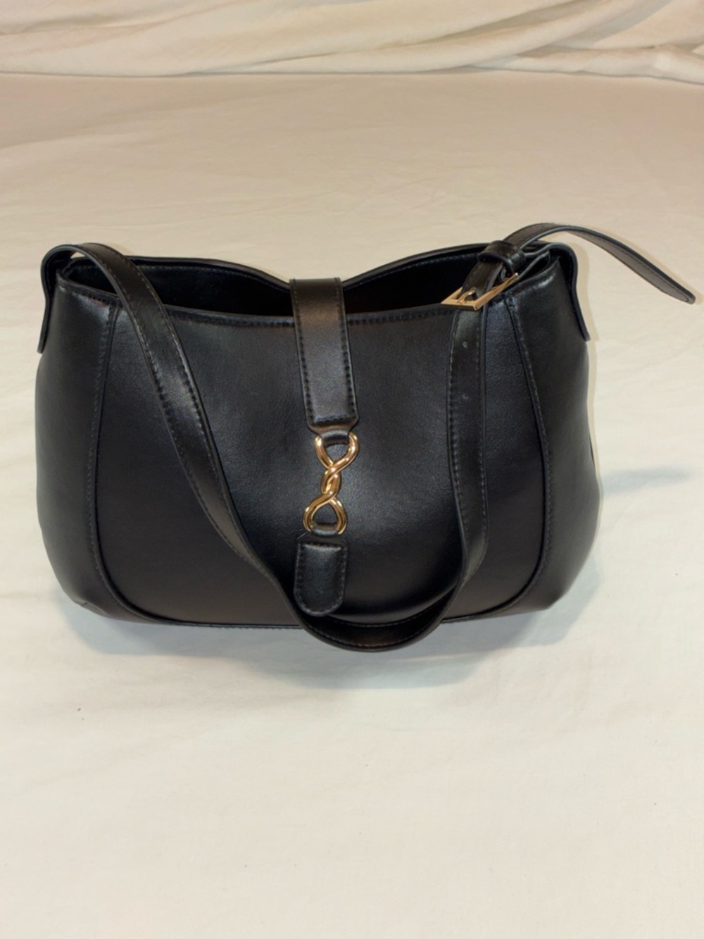 a new day Black Shoulder Bag with Gold Hardware